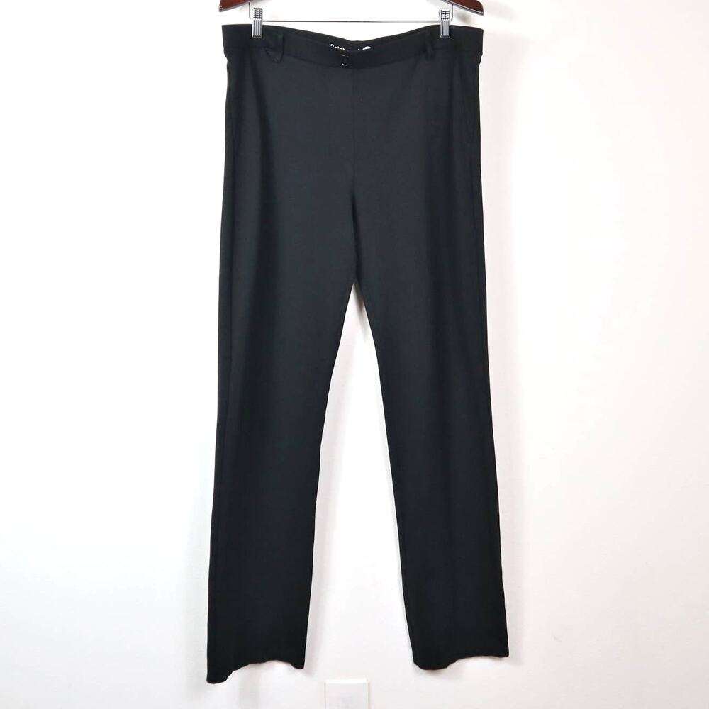 Betabrand Size 2XL Long Straight Leg Classic Dress Pant Stretch Black